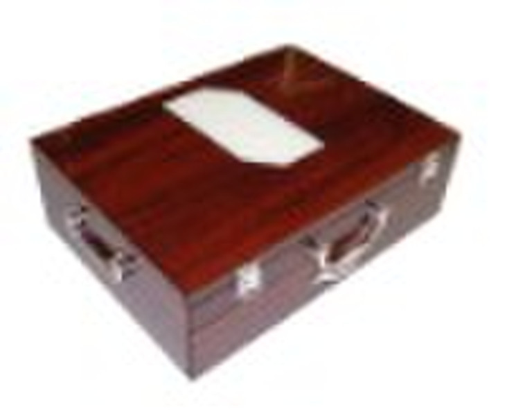 wooden cutlery case with transparent window