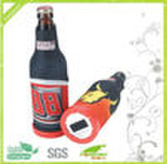 Neoprene bottle koozie with opener