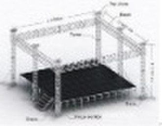 Exhibition lighting truss with stage