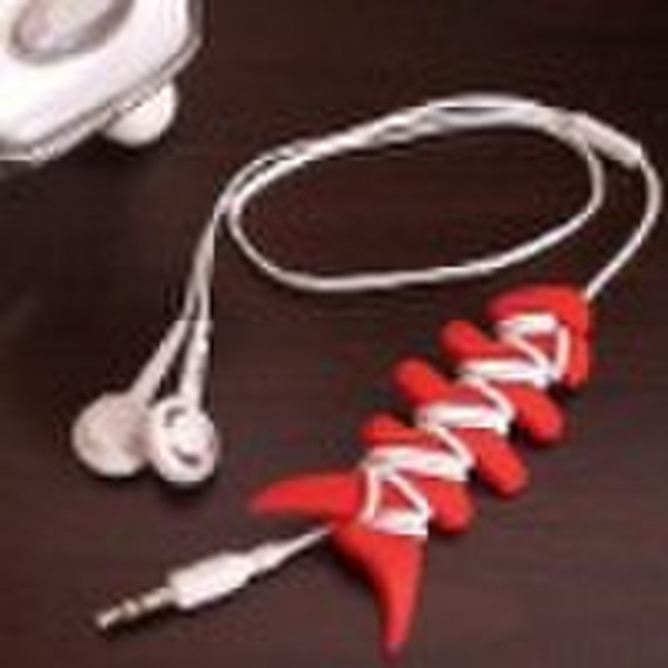 Silicone cable winder fish bone