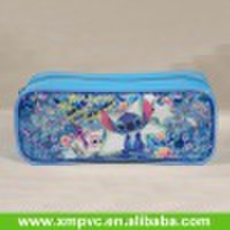 Disney pvc pencil case with piping edge
