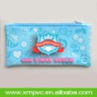 Zippered pvc pencil bag with printing