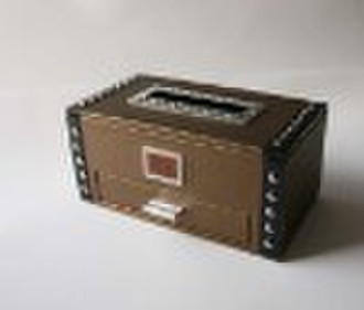 LEATHER TISSUE BOX, LEATHER NAPKIN BOX