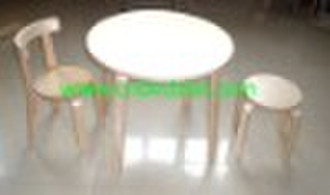 Bentwood kids table and chair set natural