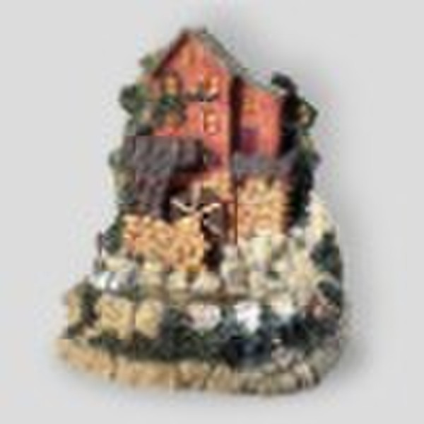 Home Decoration Water Fountain Resin House with Mi