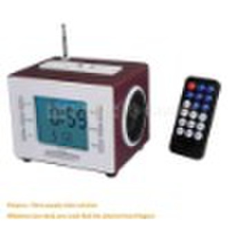 FM Wooden Radio With SD/USB Slot And Alarm Clock