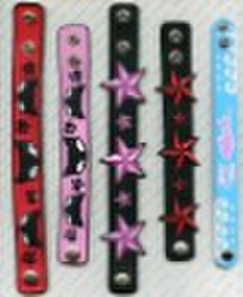 2D embossed logo pvc  bracelet  with metal or plas