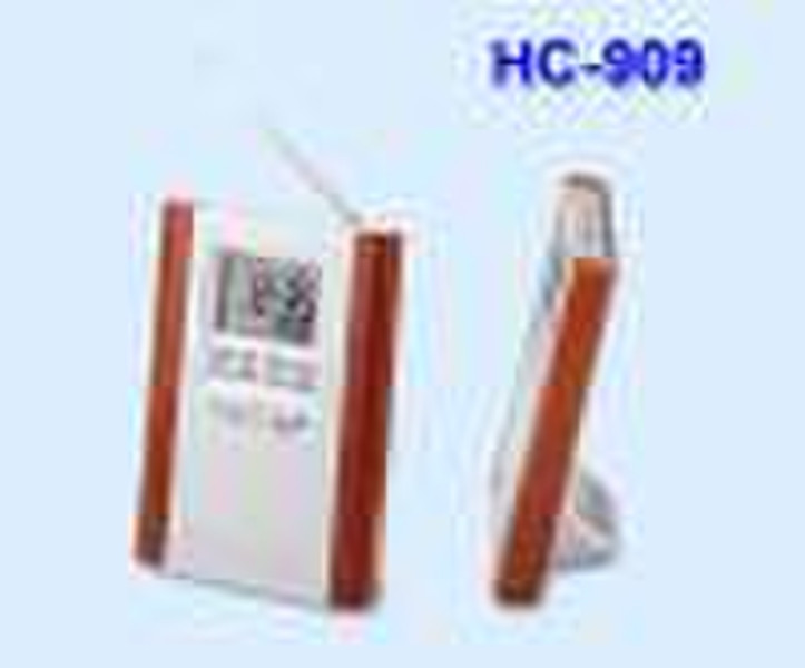 HC-909 Thermometer calendar alarm clock with FM sc