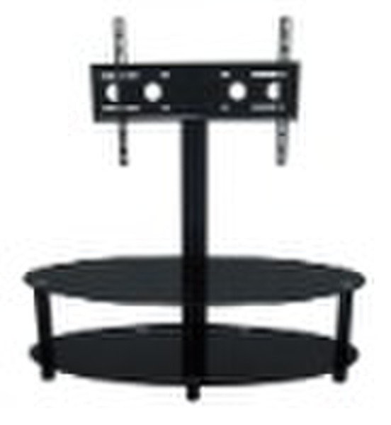 Black Tempered Glass Plasma/LCD TV Stand YV-623