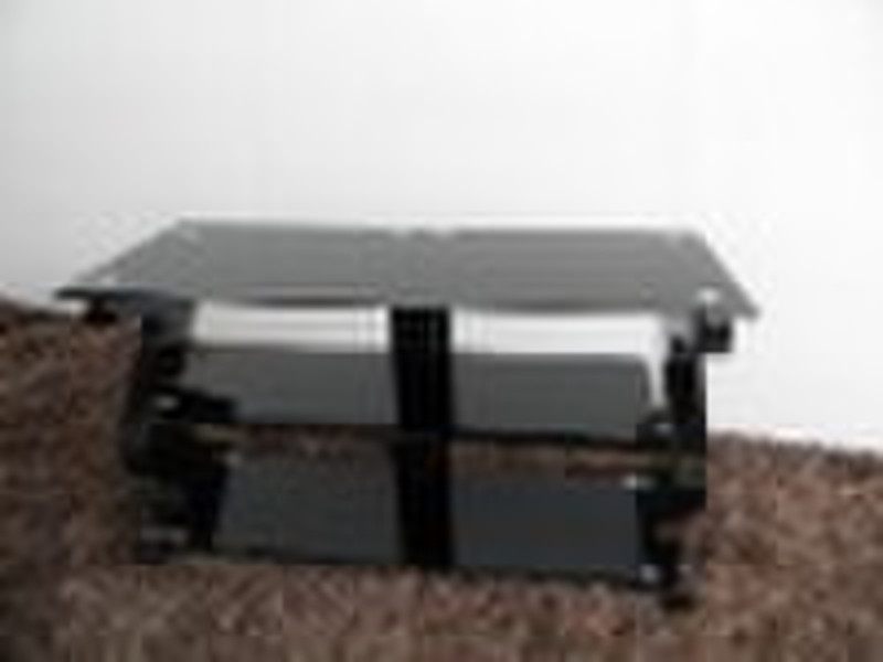 Black Tempered Glass TV Stand