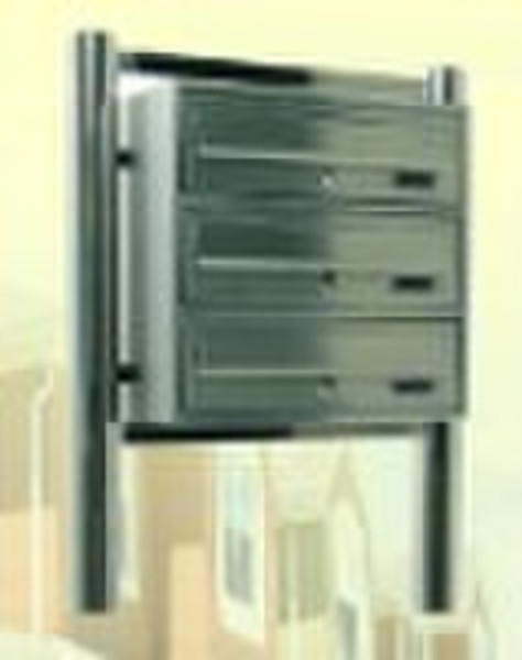 Apartment Stainless Steel mailbox with rack For 3