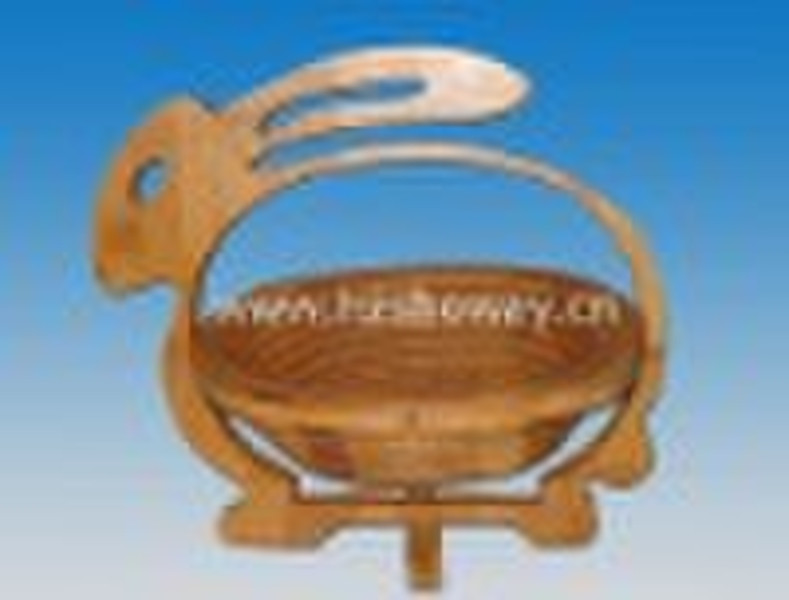 Bamboo Folding Basket(Rabbit design) for holding f