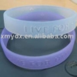 Debossed UV silicone wristband