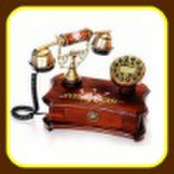 Round Wooden Classic telephone