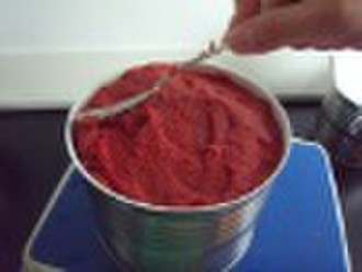 Bright red fresh tomato paste