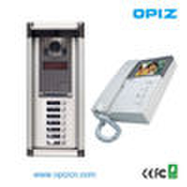 4 inch LCD  Intercome Video Doorphone System for 6