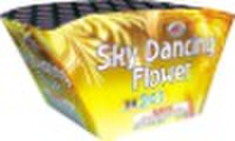 golden sky dancing flower cake fireworks