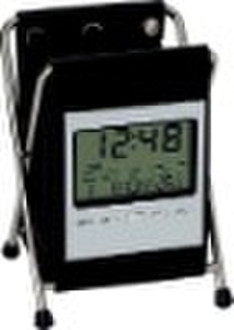 Leather Penholder LCD calendar  clock