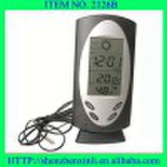 weather station clock with indoor & outdoor te