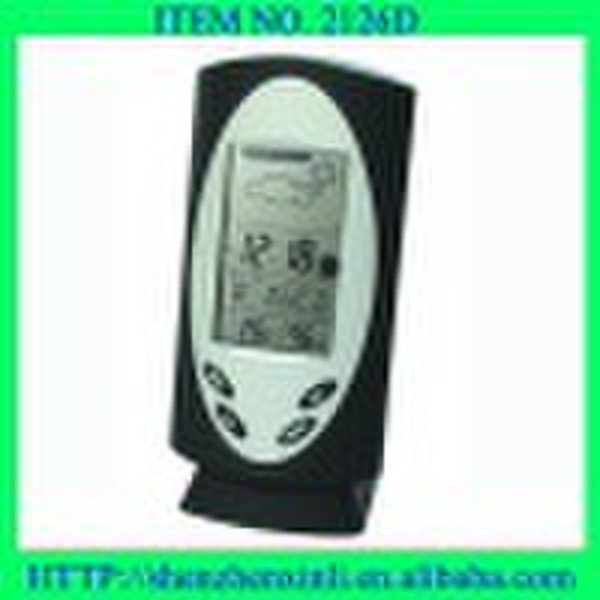 weather station clock with indoor temperature and