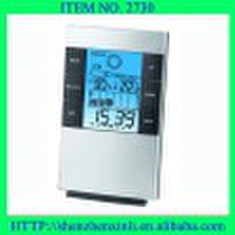 weather station clock with indoor temperature and
