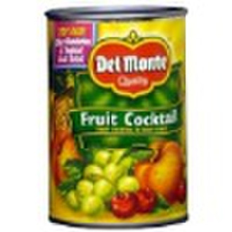 Canned fruit cocktails in syrup