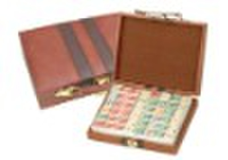 Double twelve dominoes in attache case