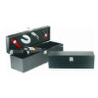 wooden wine box, wine box with  bar accessories