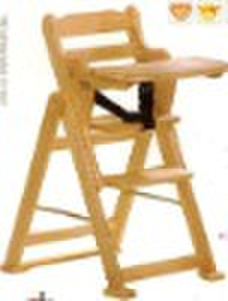 wooden baby high chair