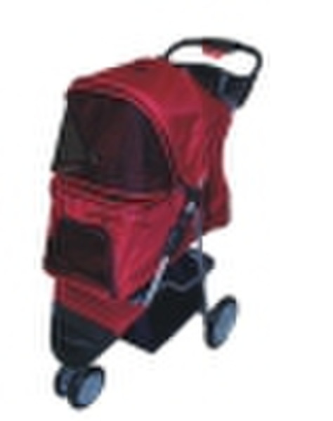red 3 wheels pet strollers/trolley