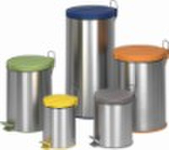 waste bin (stainless steel,PP lid,foot pedal)