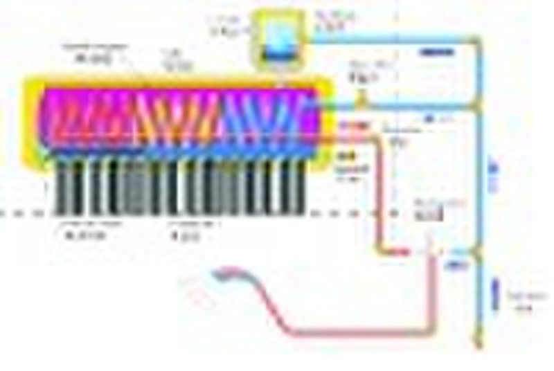 Pressure solar water heater with copper coil