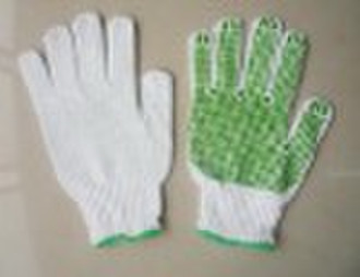 durable PVC dotted working gloves,polyester dots g