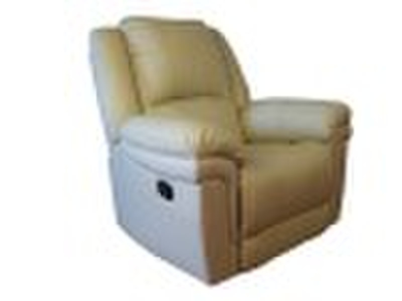 KEFR-108 cream leather/pu leisure recliner