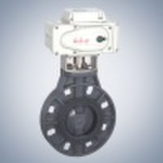 plastic butterfly valve with electric actuator