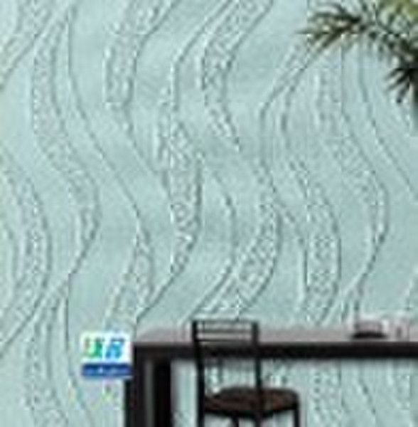 Natual Material glass fiber flocking wallpaper