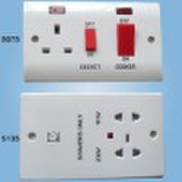 S075 S135 Slim Range Wall Cooket Switch and Shaver