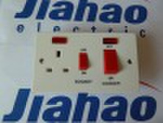 45A DP cooker switch with 13A switched socket &