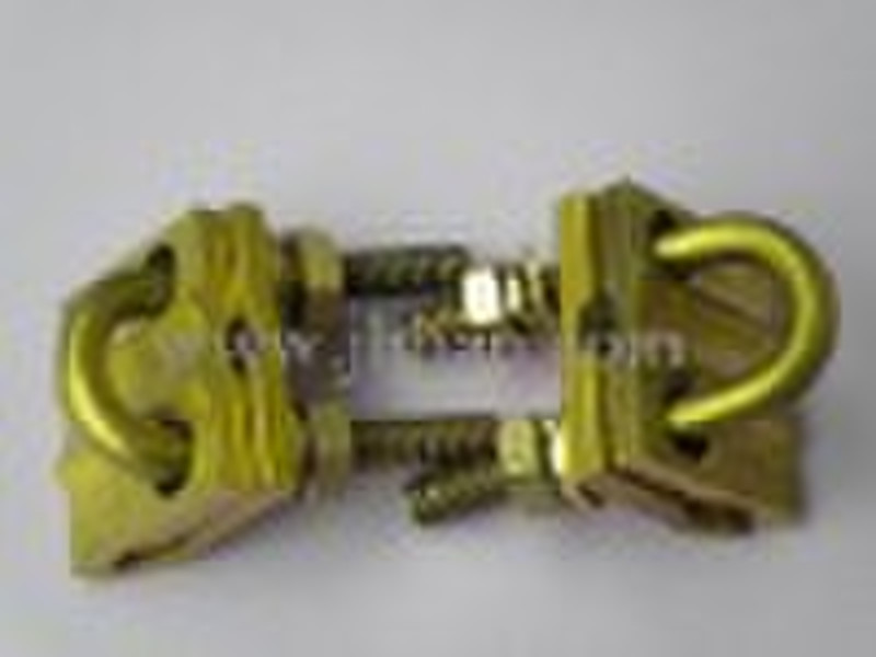 U bolt ground rod clamp for rod and rod