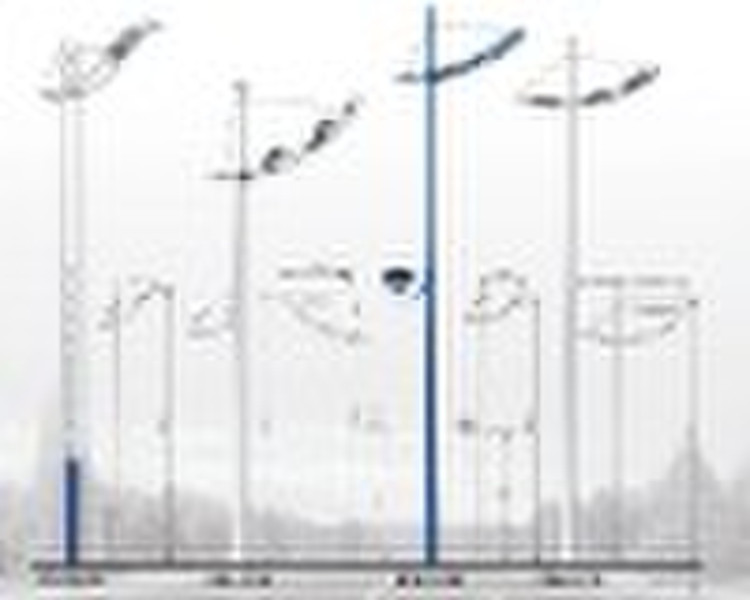 hot-dip-galvanize steel lamp pole