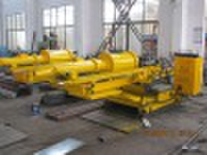 Submerged arc furnace taphole-drilling/block machi