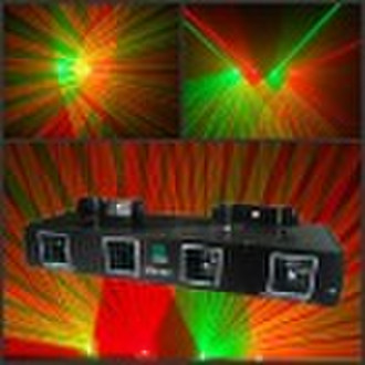 Four tunnels Red+Green laser light