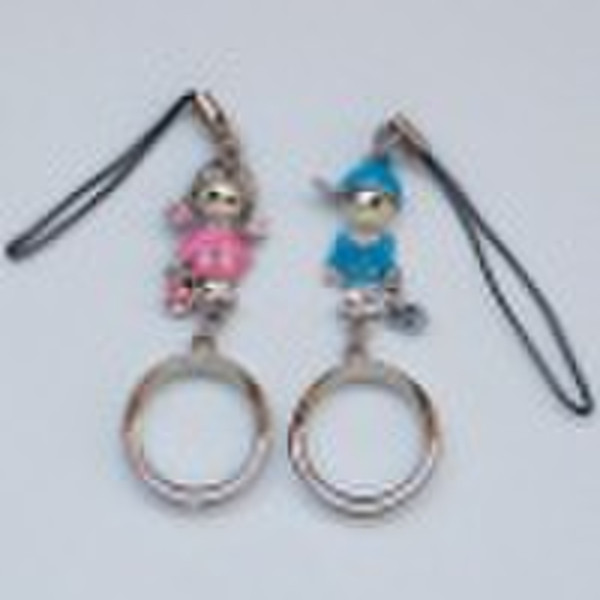 fashion alloy couple mobile strap