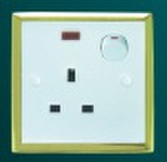 a switch with a square socket with lamp