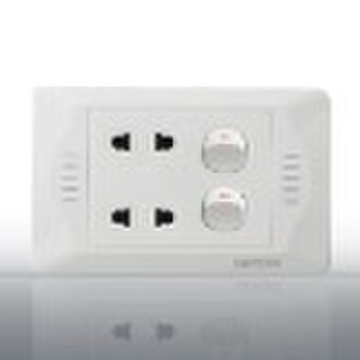 LK 30 Series-Two-pin socket with two gang switch