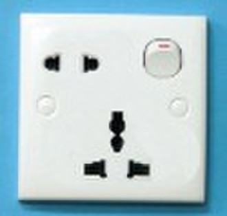 1 Gang Wall Switch with 2 sockets