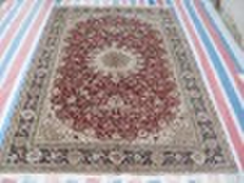 handmade Persian silk carpet and rug