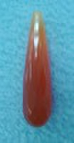 Semi precious stone --- Carnelian faceted drop bea