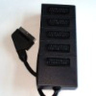 21 pin scart plug to 5x21 pin scart jacks