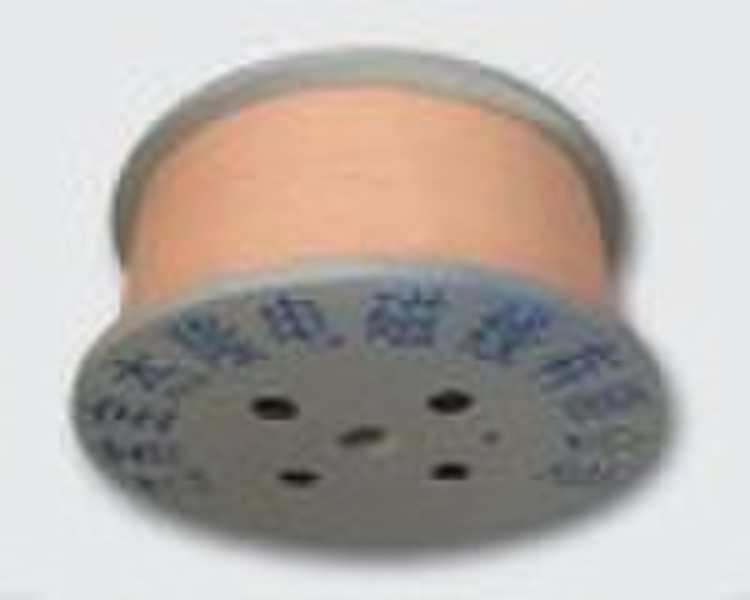 Self-bonding double glass-fiber covered flat alumi